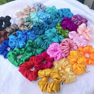 Dây Buộc Tóc Vải Scrunchies Phi Bóng Trơn Ccamzone