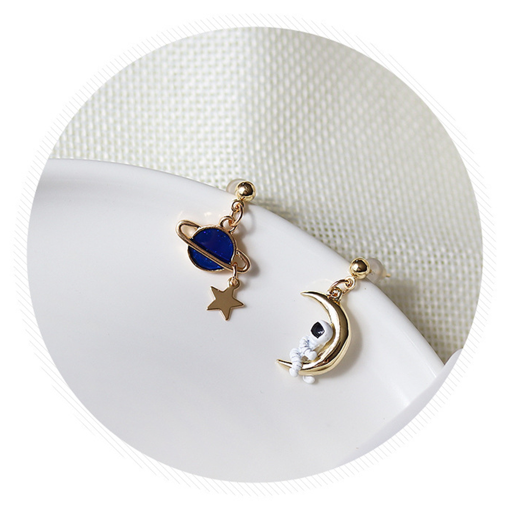 Bông Tai Thời Trang Hình Vũ Trụ Màu Xanh Cho Nữ 1 Cặp