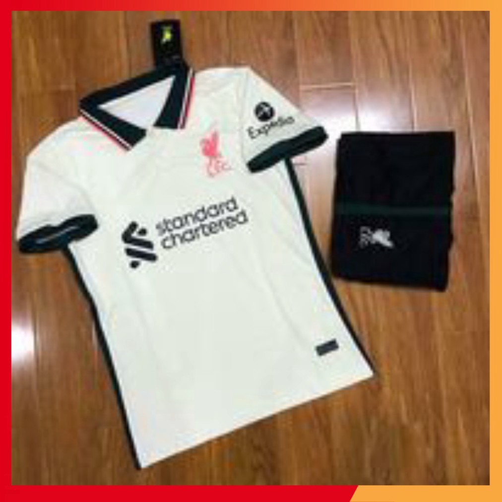 Bộ Áo Bóng Đá Liverpool sân khách 2021 , Bộ Áo Đá Banh Liverpool Đẹp Chất Liệu Poliste Thấm Hút Mồ H