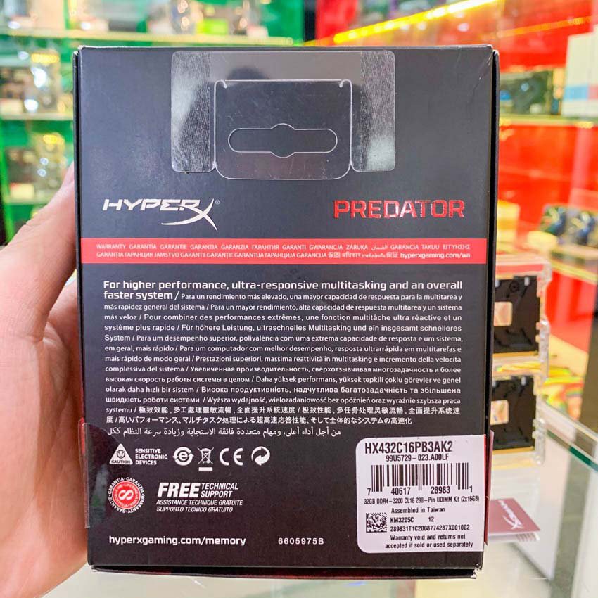 Bộ 2 Thanh RAM PC Kingston 16GB HyperX Predator  DDR4 RGB 3200MHz HX432C16PB3AK2/16 - Hàng Chính Hãng