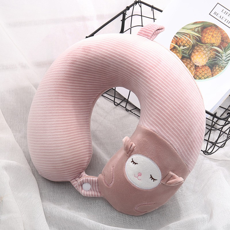 Gối Chữ U Cao Su Non  Mẫu Mới  Gối Kê Cổ Sọc Kẻ Đáng Yêu cho Dân Văn Phòng, Ô Tô, Máy Bay, Trẻ Em, Học Sinh GCU25