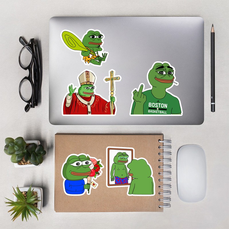 Chủ Đề Êch Xanh Pepe | Sticker Dán Laptop, Dán Điện Thoại, Dán Nón Bảo Hiểm, Tem Dán Xe Chống Thấm Nước, Chống Bay Màu