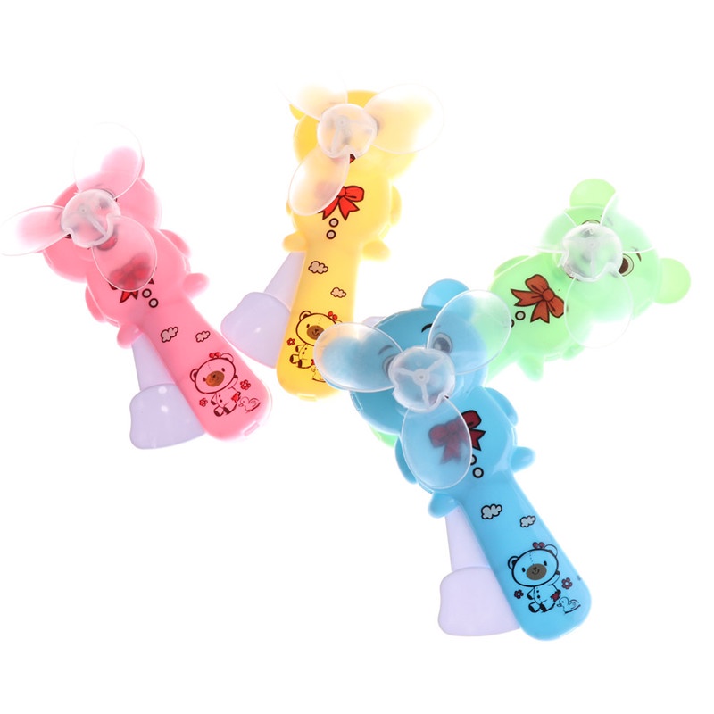 1 Quạt Mini Cầm Tay Dạng Nhấn Hình Gấu Dễ Thương