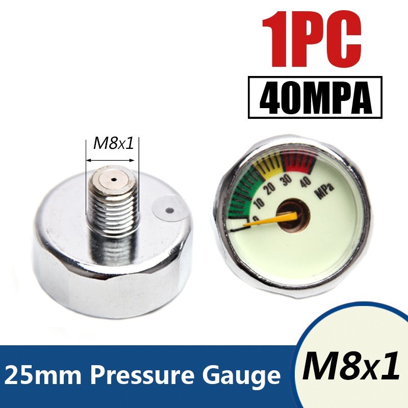 1 Đồng Hồ Đo Áp Suất Không Khí 25mm 5Mpa 10Mpa 20Mpa 30Mpa 35Mpa 40Mpa 1 Inch M8x1