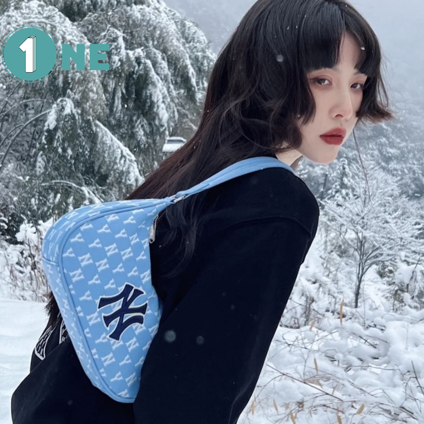 ( Chuẩn Hãng ) Túi Kẹp Nách Túi Xách MLB Monogram Jacquard Hobo New York Yankees Full Tag Mac