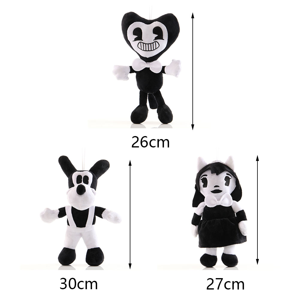 🐶SD 26CM Bendy and the Ink Machine Đồ chơi sang trọng Trò chơi kinh dị Hình búp bê nhồi bông Quà tặng cho trẻ em