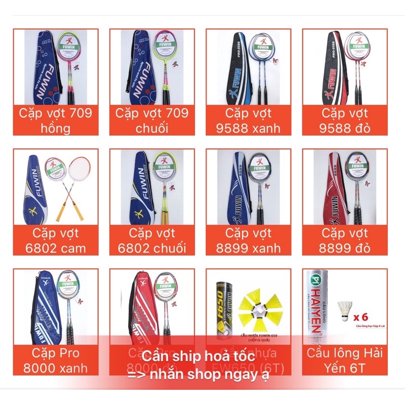 CẶP vợt cầu lông (bán theo CẶP - 1 cặp gồm 2 cây)