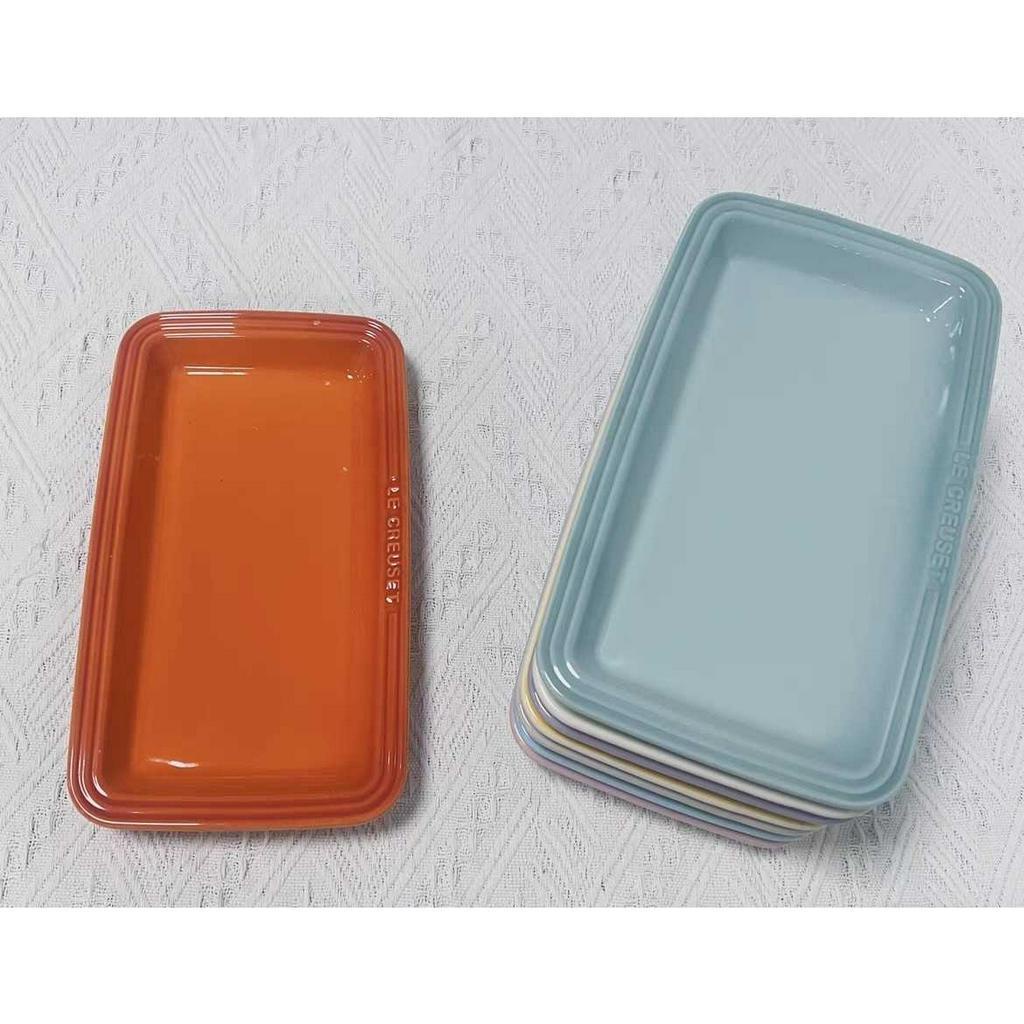 Khay sứ chữ nhật Le creuset  dài 25cm, cao 2.9cm trang trí món ăn,decor trang trí dùng cho quán cafe nhà hàng，