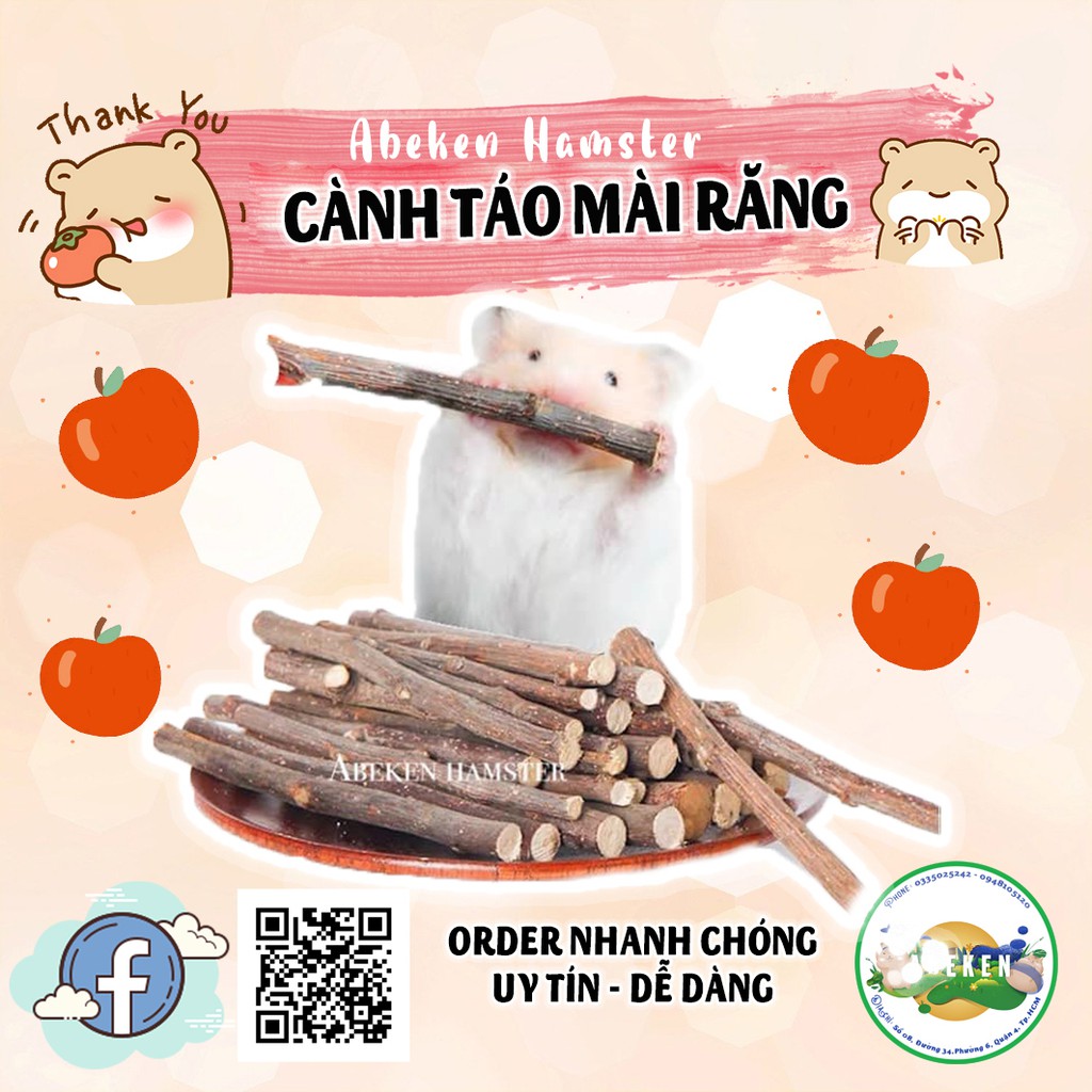 Cành táo khô dành cho Hamster/ Thỏ/ Bọ/ Chinchilla/ Sóc