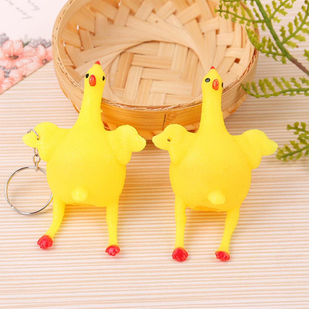 Móc Khóa Hình Gà Đẻ Trứng Vui Nhộn Bằng Silicone L1R7