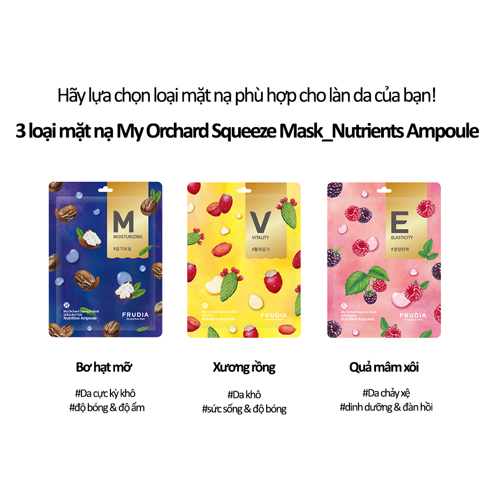 Mặt Nạ Nuôi Dưỡng Làn Da Chiết Xuất Từ Bơ Hạt Mỡ Frudia My Orchard Squeeze Mask Shea Butter 20ml/1pcs