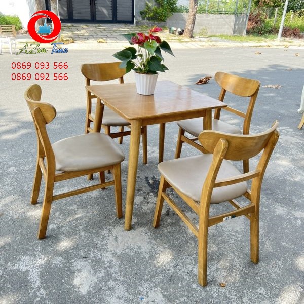 🌟Ghế Mango Mặt Nệm🌟 Bàn Ghế Ăn Gia Đình, Quán  Cafe, Khách Sạn Chất Liệu Gỗ  Cao Su Tự Nhiên 100%- AZONSHOP