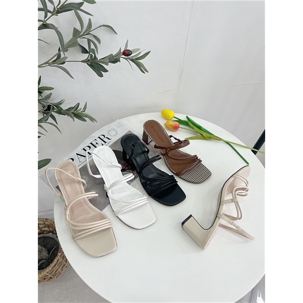 Giày cao gót nữ 5 phân dây mảnh xinh 5p đế vuông thời trang công sở SHOESPARADISE XK19