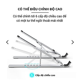 Kệ Wiwu Laptop Stand Dành Cho Laptop S400 Điều Chỉnh Độ CaoGiá Đỡ Laptop, Máy Tính Bảng, Đọc Sách - Hàng Chính Hãng