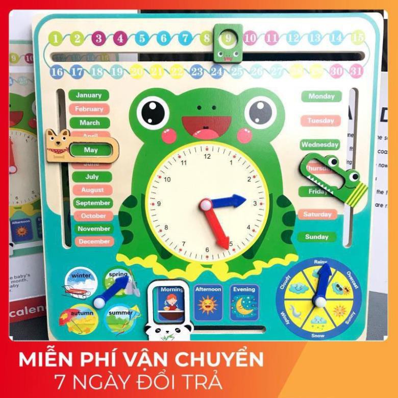 (YÊU THÍCH) Đồng Hồ Lịch Đa Năng - Giúp Bé Học Xem Lịch Bằng Tiếng Anh Sáng Tạo