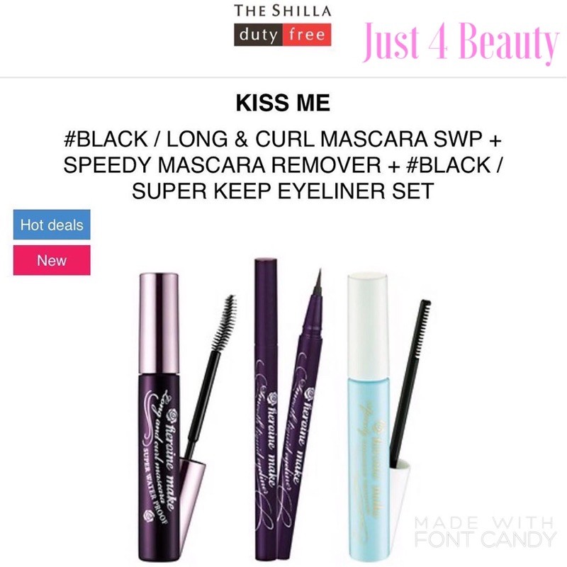 (Duty) Set kẻ mắt, mascara và tẩy trang Kiss Me