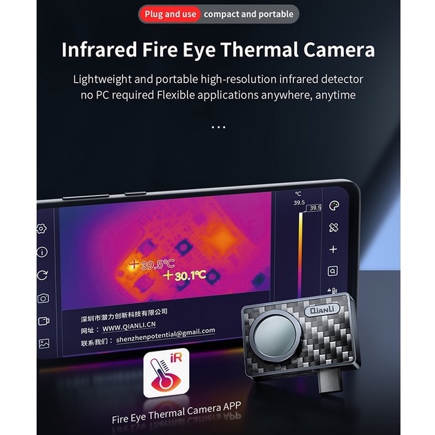 Cam nhiệt Qianli IR Eye kết nối Android hỗ trợ sửa chữa pan chập, dò nguồn, ăn dòng
