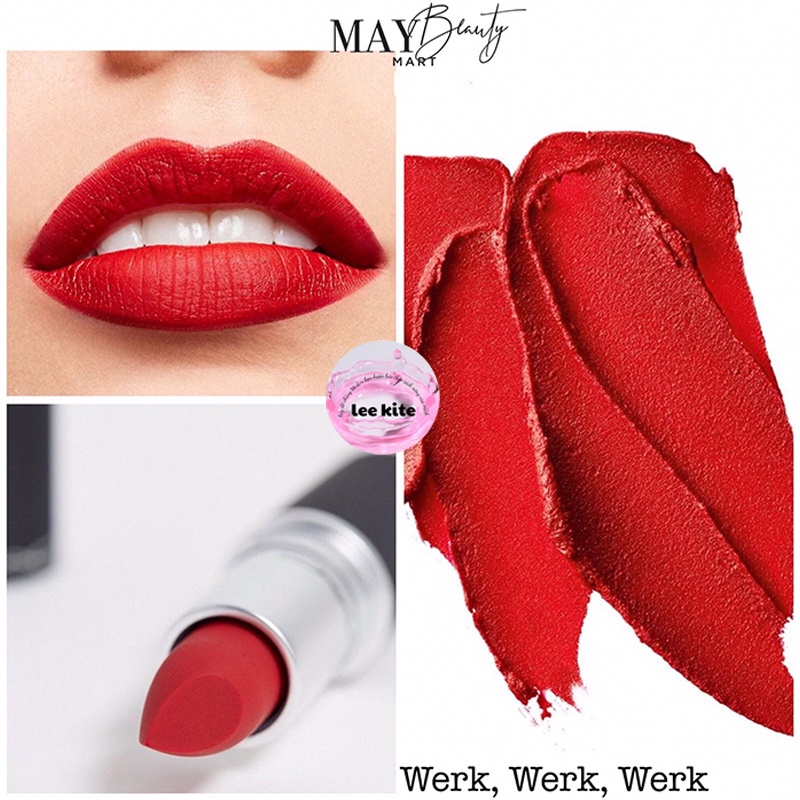 Son MAC 922 Werk Werk Werk Màu Đỏ Lạnh Ánh Cam - Powder Kiss