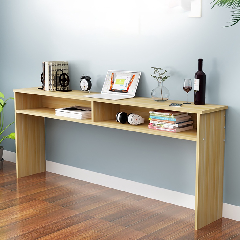 Bàn làm việc tiết kiệm không gian 2 ngăn, bàn gỗ nhỏ decor cho phòng nhỏ hẹp 100x30x72cm