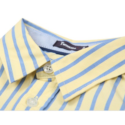 ÁO SƠ MI NAM VÀNG KẺ XANH TWINKIDS