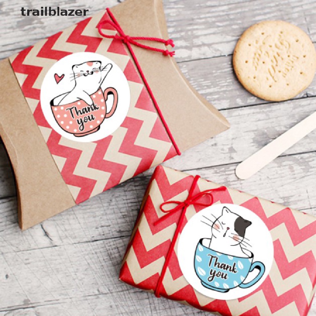 Cuộn 500 Miếng Dán Hình Tròn In Chữ Thank You Độc Đáo Dùng Trang Trí Quà Tặng