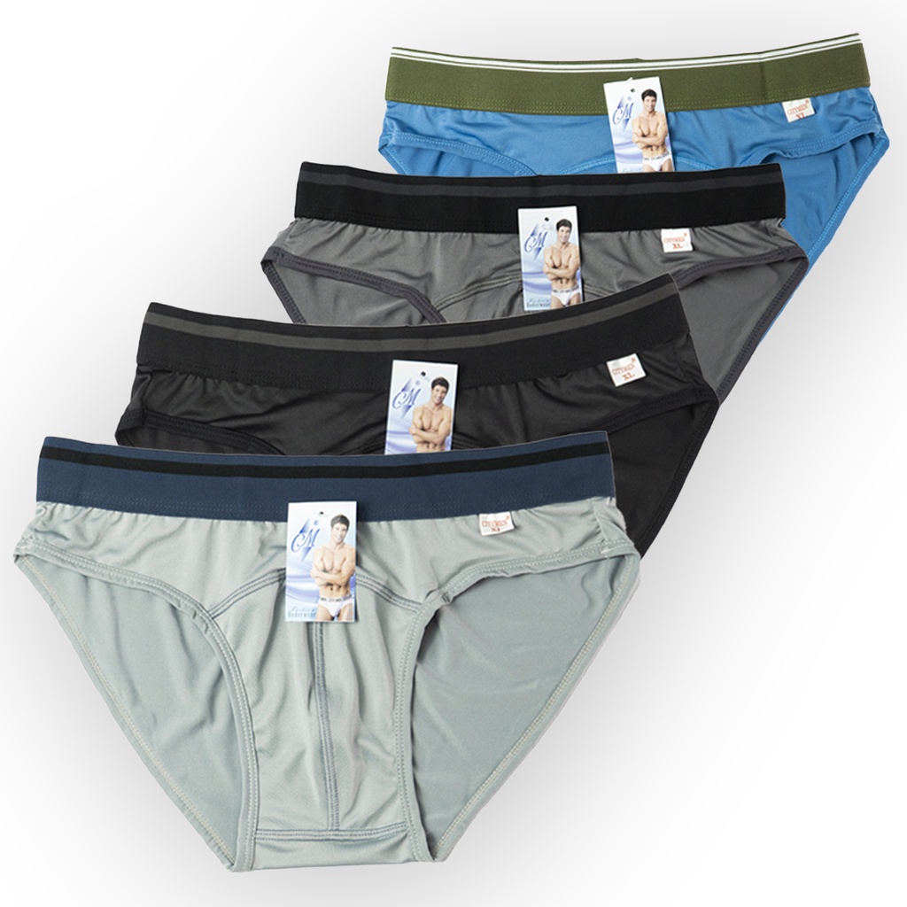 Combo 2 quần sịp nam CITYMEN lưng sọc vải thun lạnh cao cấp co giãn 4 chiều, thoáng khi và kháng khuẩn, xì sịp tam giác