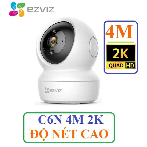 Camera IP Wifi EZVIZ C6N 4Mp 2K Siêu Nét, C6N TY2 C1C-B 2Mp 1080P xoay 360 độ, đàm thoại 2 chiều - H