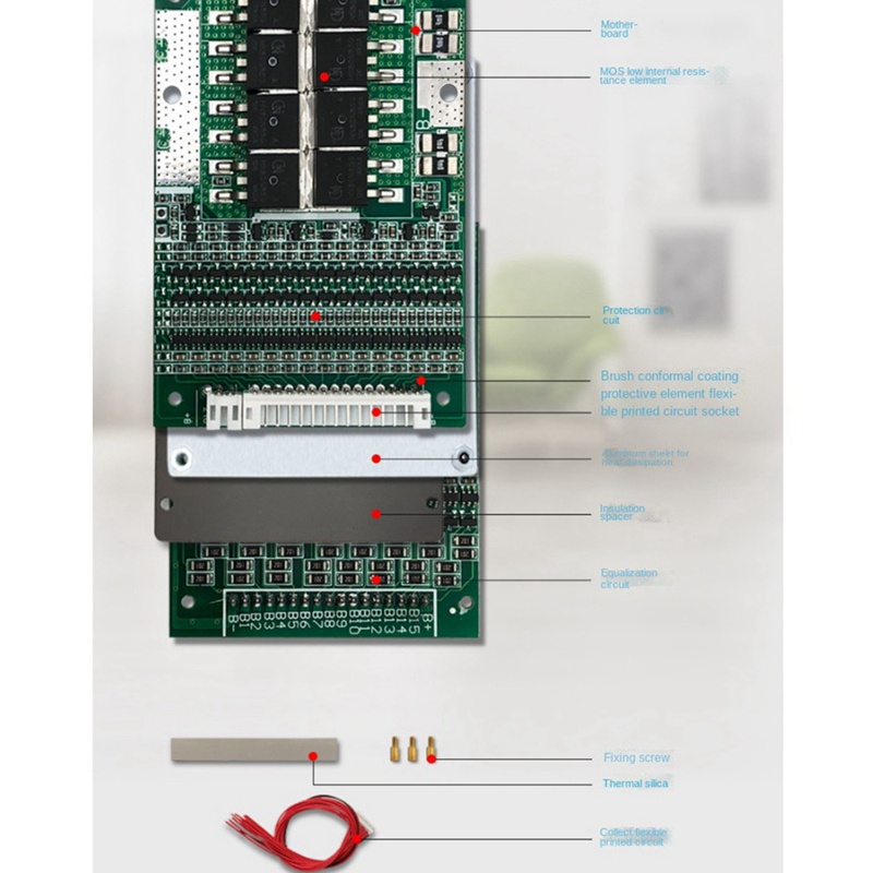 Tấm sạc ắc quy cân bằng Lifepo4 BMS 20S 45A 60V cho xe máy điện Dike