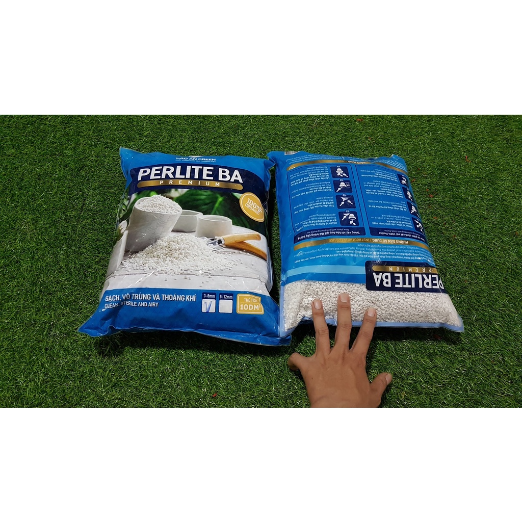 Đá Perlite BA size 3-6 trồng sen đá cây cảnh túi 10lit tầm 1kg
