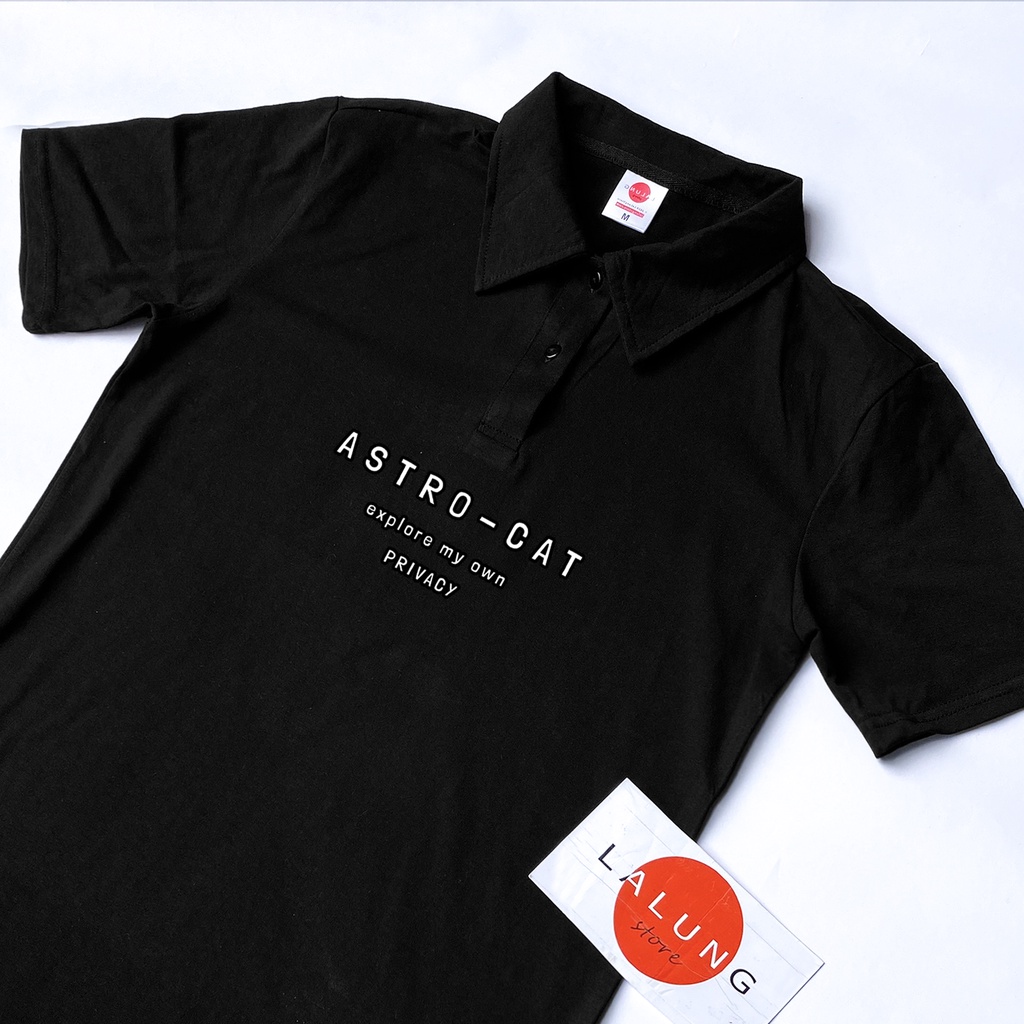Áo Polo Unisex Hoạ Tiết Mèo Phi Hành Gia