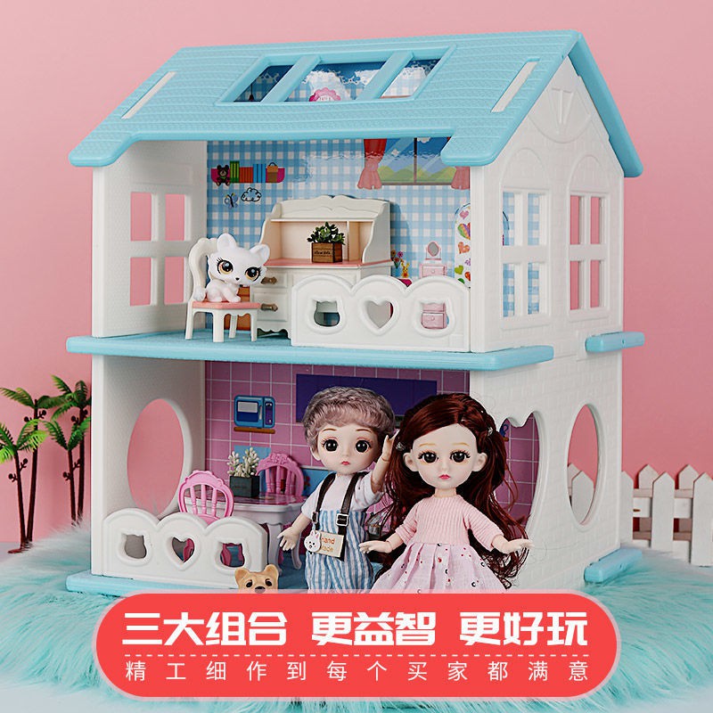 Bộ Đồ Chơi Mô Hình Ngôi Nhà Búp Bê Barbie Xinh Xắn Cho Bé Gái