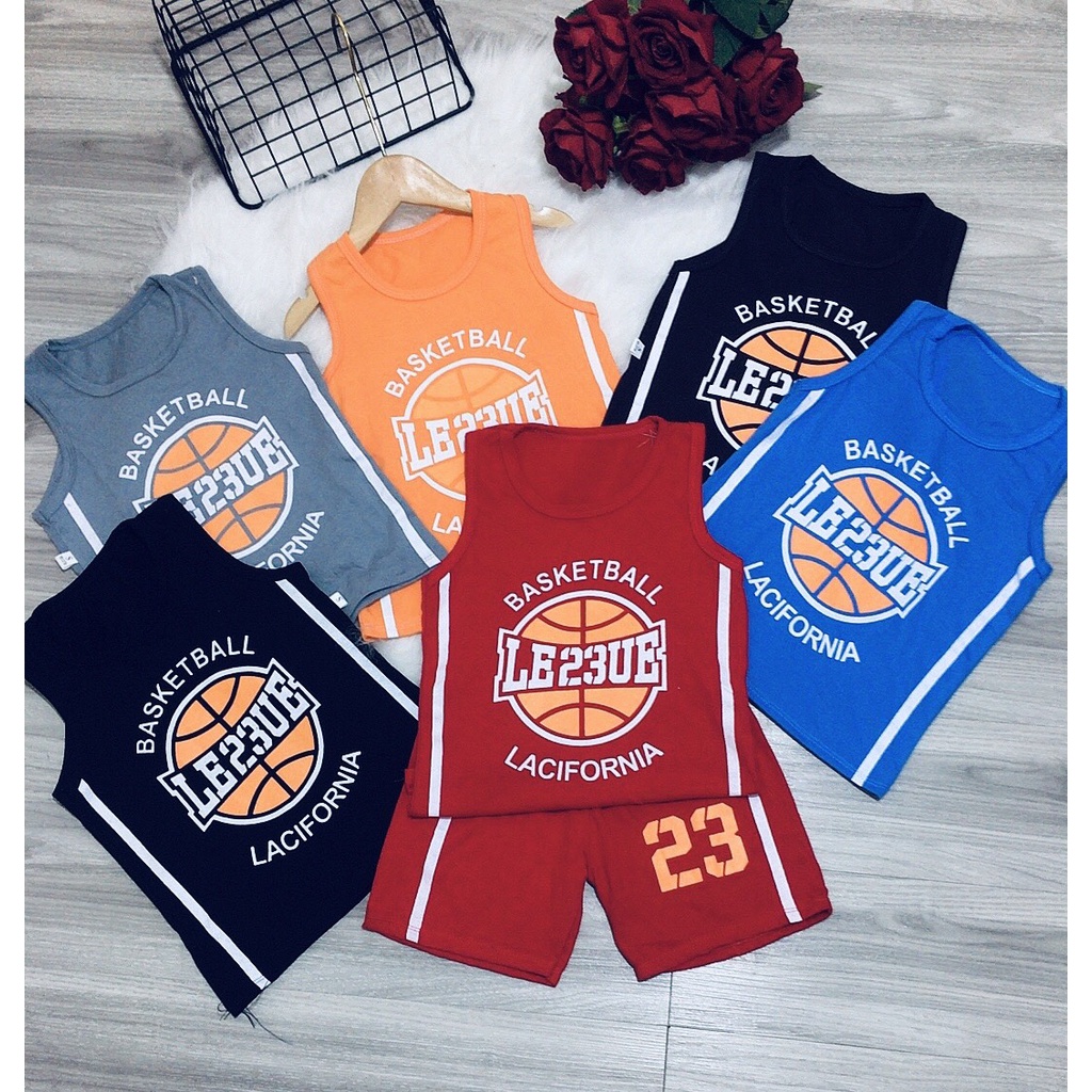 [MẪU MỚI] BỘ BA LỖ BASKETBALL SỐ 23 CHẤT COTTON MỀM MÁT CHO BÉ YÊU SIÊU CƯNG 7-29KG. VIDEO THẬT. XƯỞNG MAY BIBO