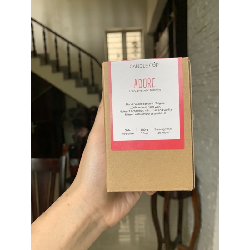 Nến Thơm Candle Cup - Mùi ADORE - Nến thơm an toàn