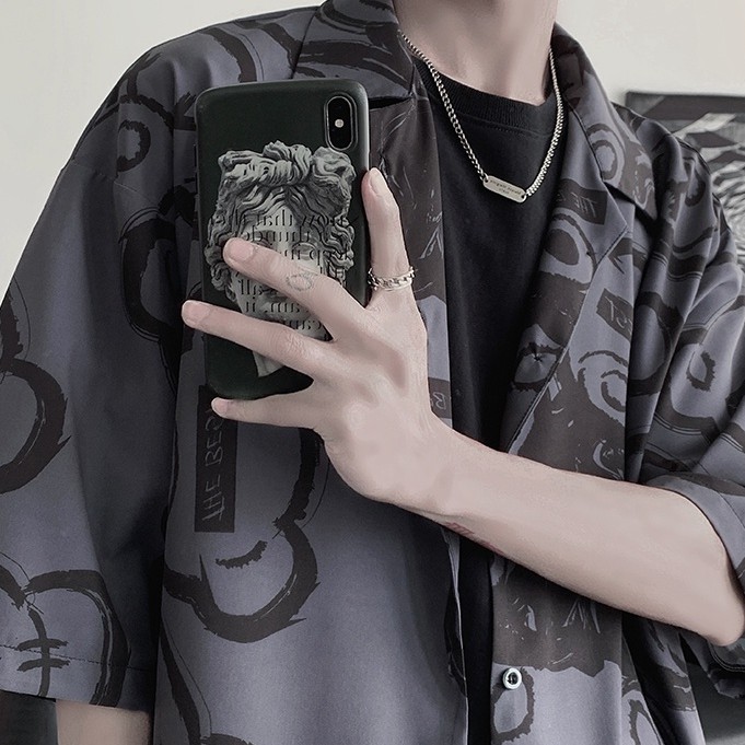 Áo Sơ Mi Tay Ngắn In Hình Gấu Thời Trang Hàn Quốc