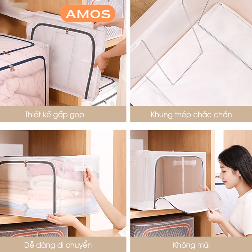 Túi đựng quần áo khung thép AMOS - Gấp gọn tiện lợi, bảo quản quần áo bền đẹp