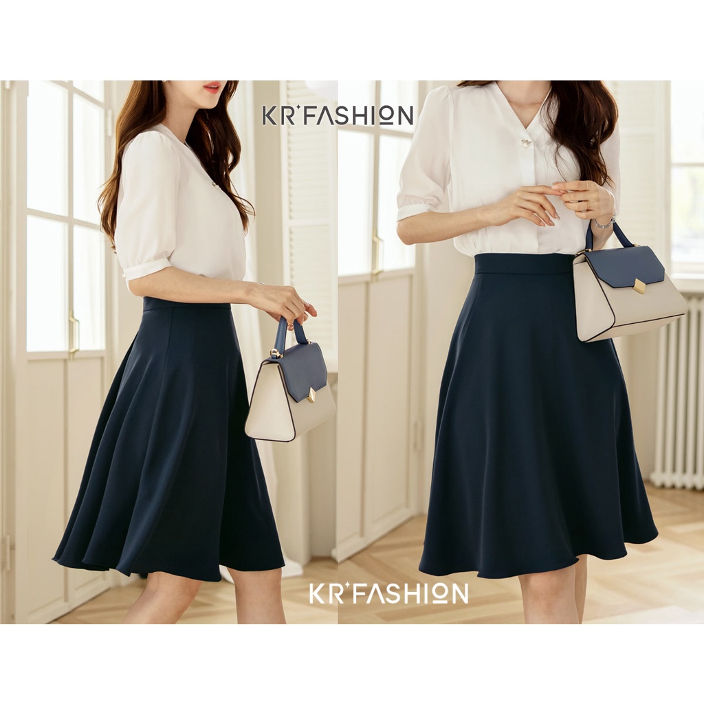 Chân váy chữ A xòe dáng dài ngắn SK2108 công sở, vải mềm mại váy xòe nữ ngọt ngào, hàng cao cấp đẹp Krfashion
