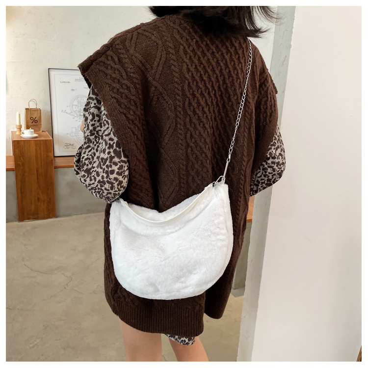 Túi Đeo Vai JASMIN NOIR Vải Lông Thời Trang Nữ Sành Điệu