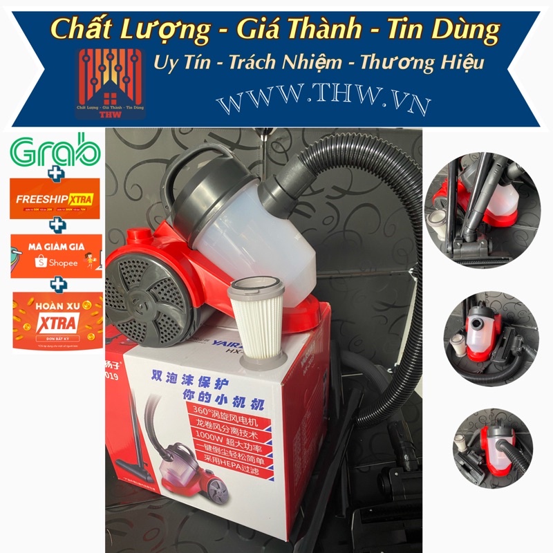 |THW-TPHCM| Máy Hút Bụi chính hãng công suất cao 1000w hút mạnh mẽ di chuyển dễ dàng.