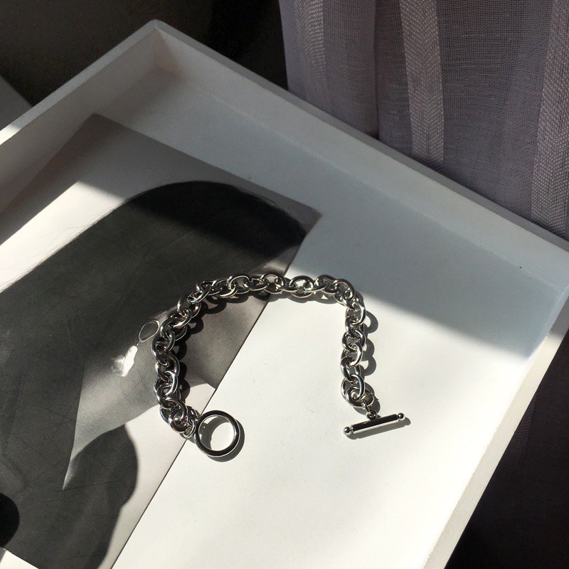 Vòng tay khóa OT phong cách punk đường phố thời trang Hàn Nhật cho cặp đôi 191165