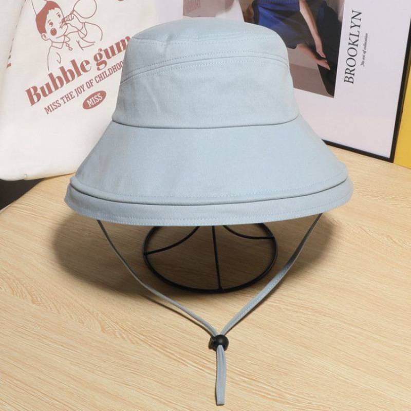 Nón Tai Bèo Màu Trơn Che Mặt Chống Nắng Vành Lớn Phong Cách Hàn Quốc Thời Trang Xuân Thu Cho Nữ
