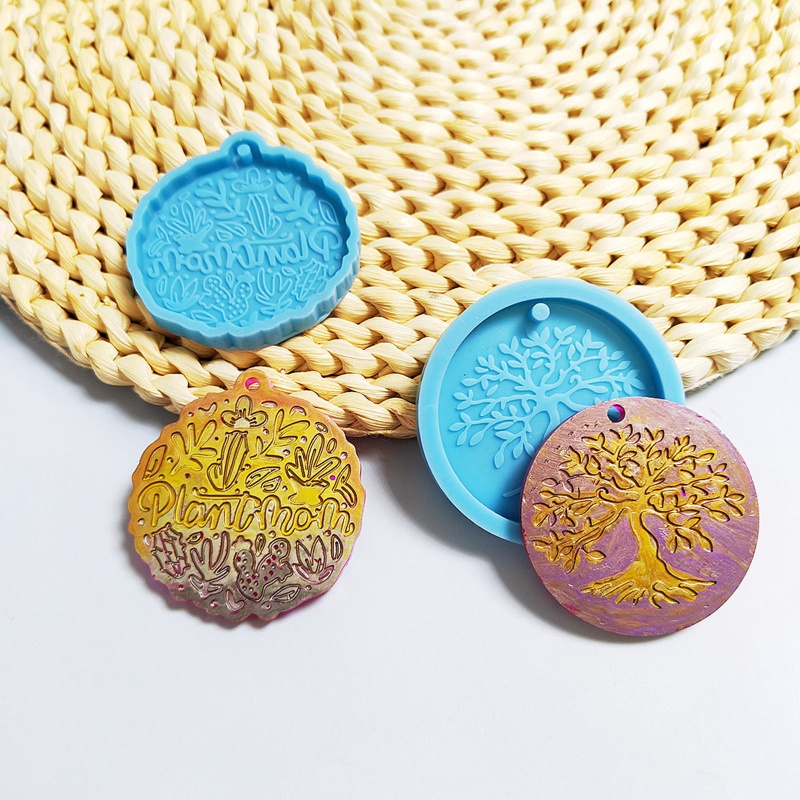 Khuôn Silicone Hình Tròn Làm Móc Khóa Epoxy Resin DIY