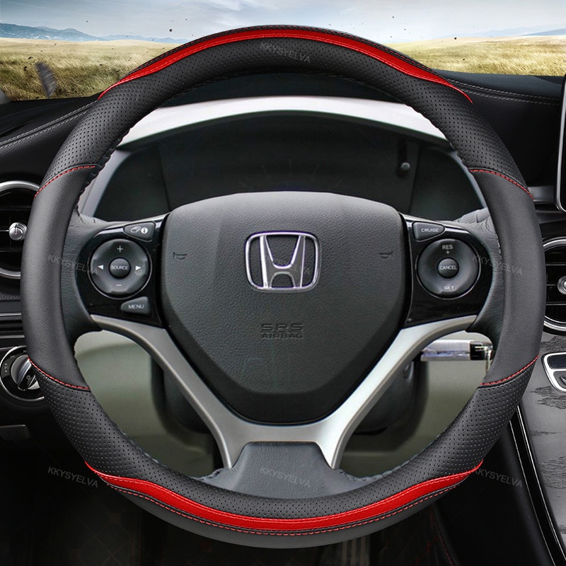 Bộ Tấm Vải Da + Sợi Carbon Bọc Vô Lăng Xe Hơi HONDA CIVIC 2004 2006 2007 2008 2009 2012 2013 2014