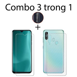 Combo cường lực dẻo Samsung A60, 2 decal carbon và 2 miếng dán camera