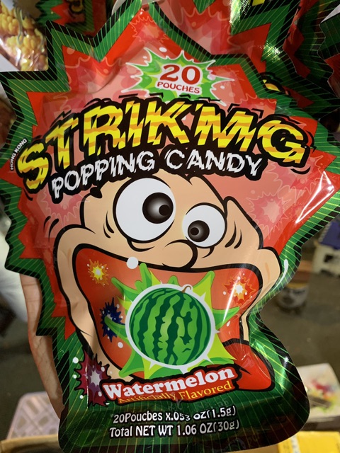 Kẹo nổ Striking Popping Candy (gói to có 20 gói nhỏ bên trong) -