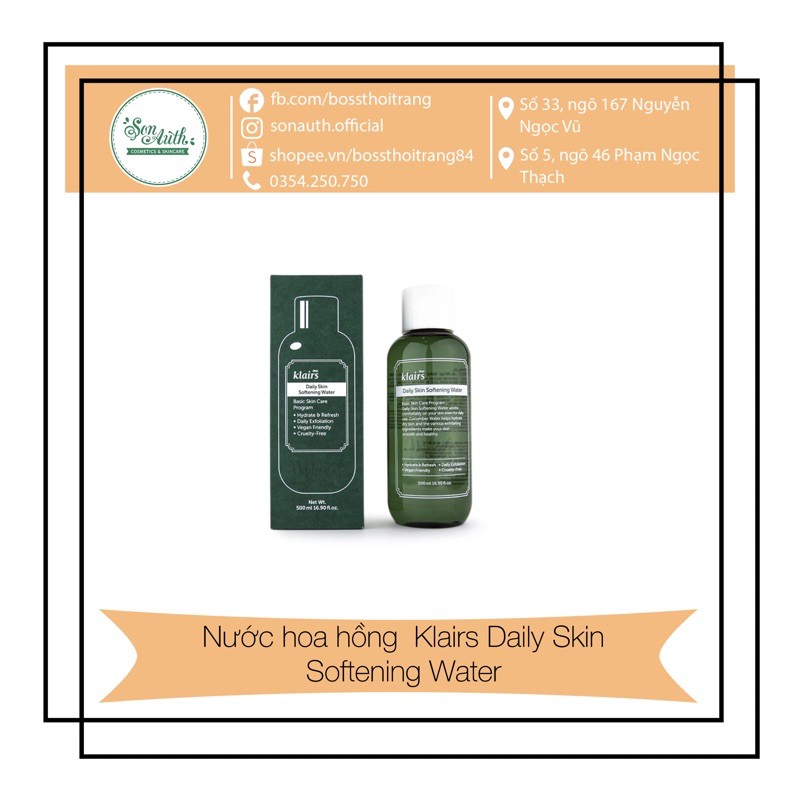 Nước hoa hồng Klairs Daily Skin Softening Water
