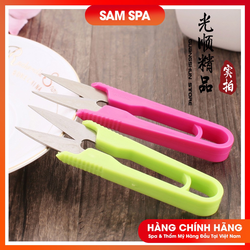 Kéo Cắt Chỉ Thừa, Kéo Bấm Chỉ Cán Nhựa Chữ U 3 Màu