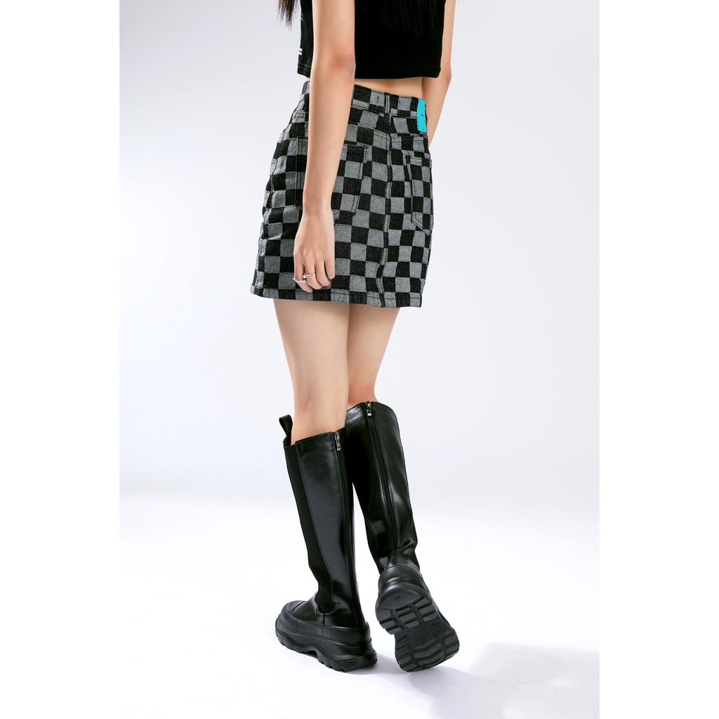 Chân váy jean XIAOZHAINV dáng chữ A lưng cao thời trang Hàn Quốc