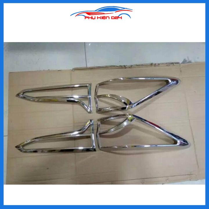 Ốp viền đèn pha hậu mạ crom Fortuner 2012-2016-2017-2019, 2021-2022 chống trầy trang trí bảo vệ xe