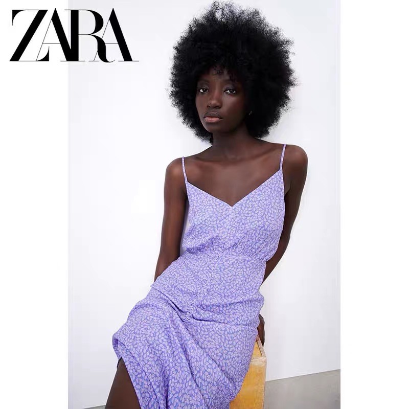 Váy 2 dây midi tím Zarrraa dư sịn