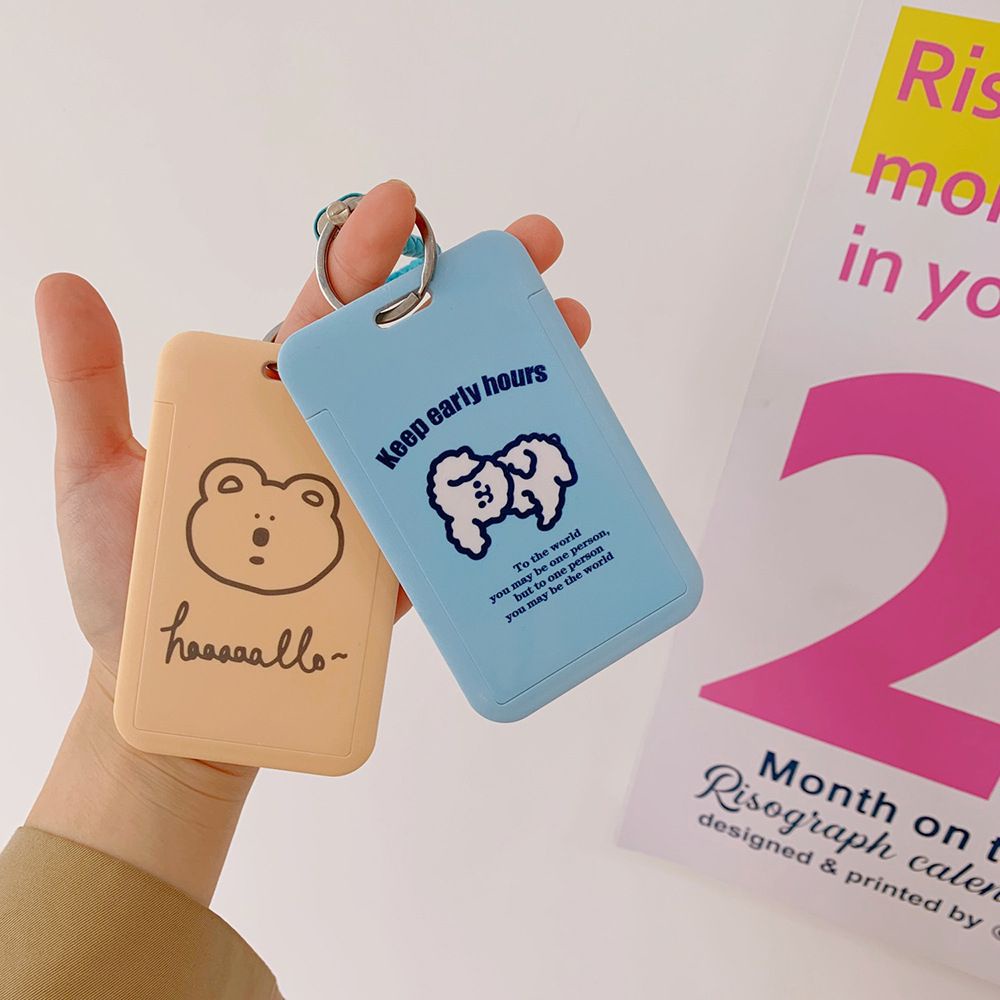 Vỏ đựng thẻ ID/thẻ ID bằng nhựa họa tiết hoạt hình dễ thương cho học sinh